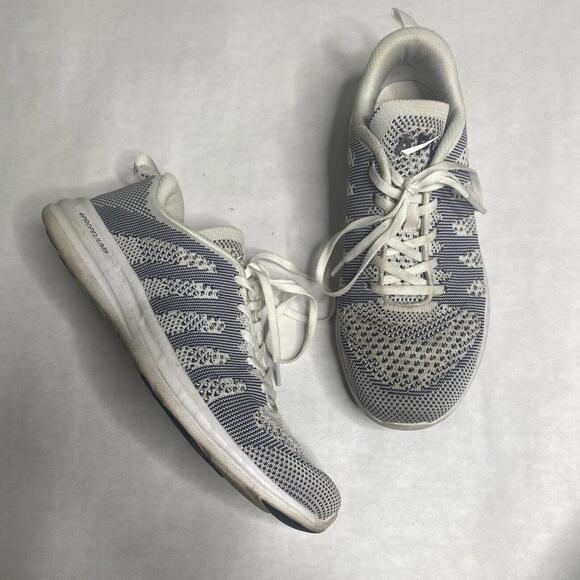 APL Techloom Pro Knit Grey & White Running Athletic Sneakers Size 9.5 Womens - Picture 1 of 12